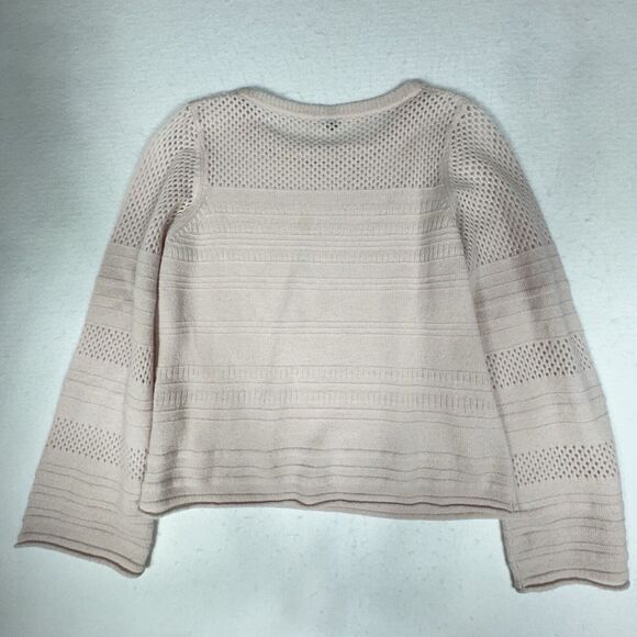 Margaret O’Leary 100% Cashmere Sweater Blush Bell Sleeve size Large - Picture 8 of 8